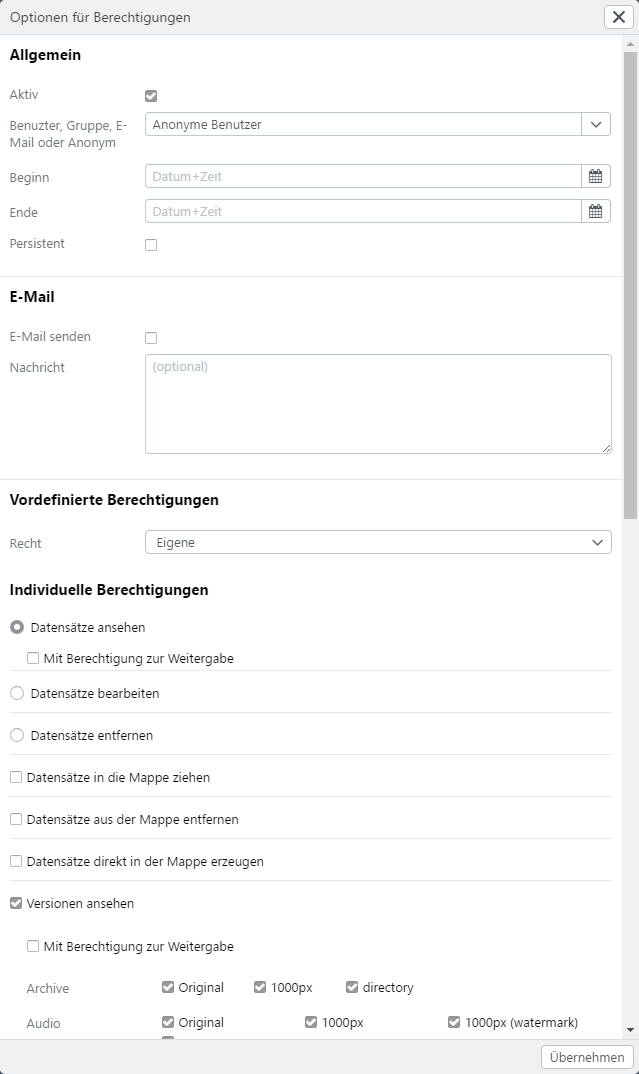 Mappen Experten-Popover